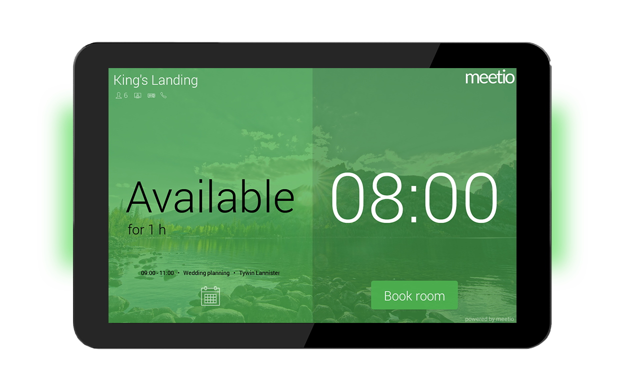 Meetio meeting room screen